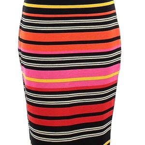 Striped Colourful Pencil Skirt